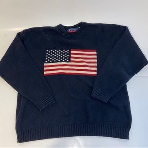 Focus America American Flag Navy Blue Sweater